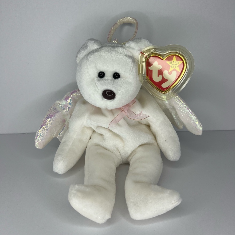 TY Beanie Babies Halo the Angel Bear Toy 1998